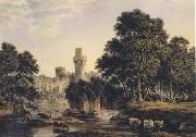 John glover Warwick Castle with Cattle (mk47) oil painting picture wholesale